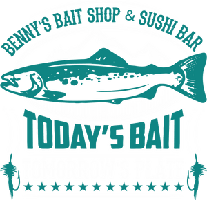 Benny's bait shop and sushi bar T-Shirtdad, Dad Jokes, fatherhood, Fathers day, fishing, Ladies, Mens, Unisex