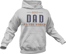 Load image into Gallery viewer, Best dad in the world printed on a grey melange Hoodie
