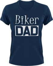 Load image into Gallery viewer, Biker DAD T-ShirtAwesome, bike, biker, biking, cool dad, dad, Ladies, Mens, Unisex
