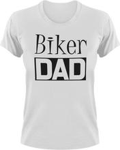 Load image into Gallery viewer, Biker DAD T-ShirtAwesome, bike, biker, biking, cool dad, dad, Ladies, Mens, Unisex
