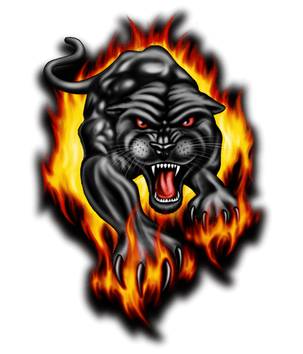 Black Panther In fire T-Shirtanimals, Ladies, Mens, Unisex