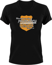 Load image into Gallery viewer, Blessed are the peacemakers T-Shirtblessed, Ladies, Mens, peacemakers, police, Police Officer, Unisex
