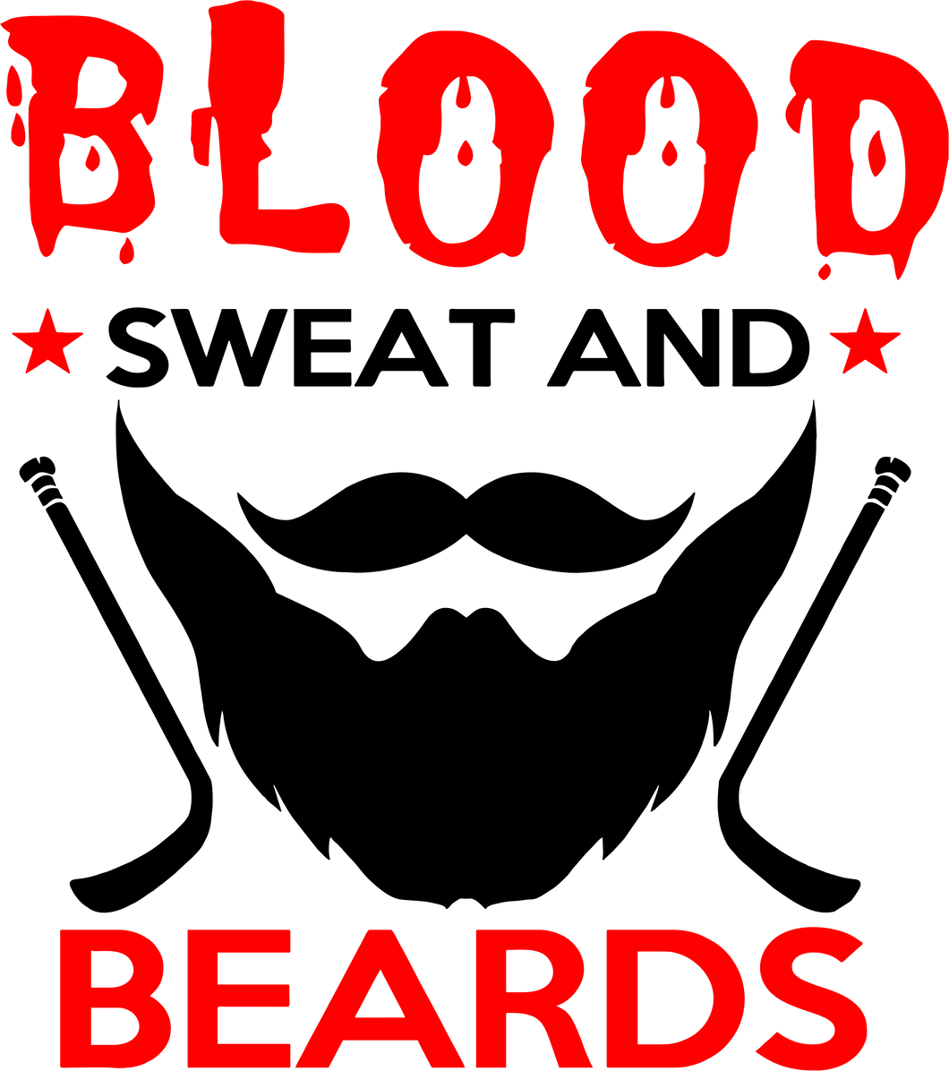 Blood Sweat And Beards Novelty T-Shirtbeard, bearded, beards, funny, Ladies, Mens, Unisex