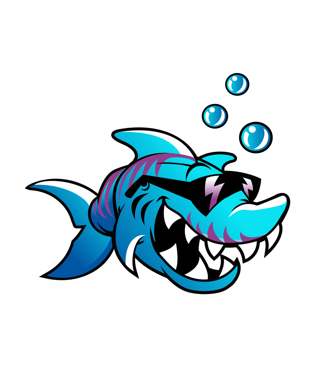 Blue Shark with sunglasses t-shirtLadies, Mens, Unisex