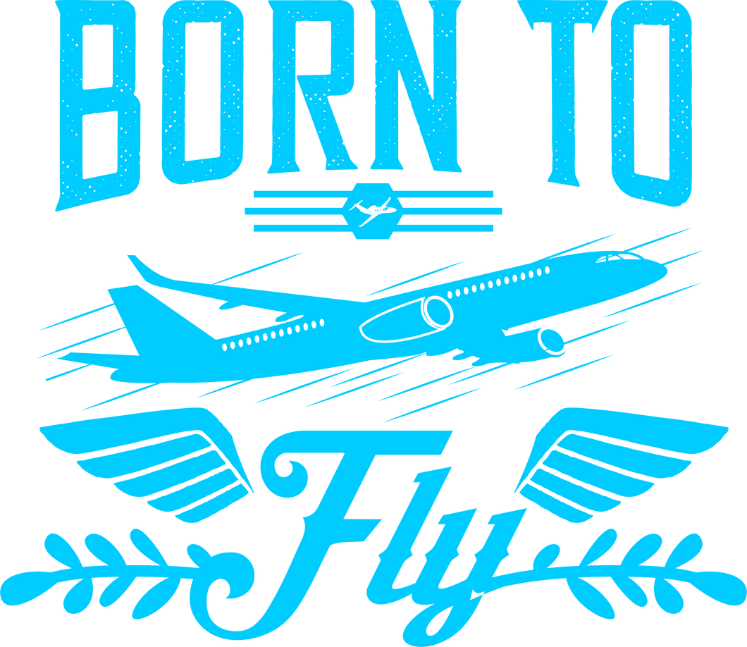 Born To Fly Novelty T-Shirtairplane, aviation, fly, flying, Ladies, Mens, plane, Unisex