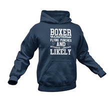 Load image into Gallery viewer, Boxer Caution Flying Punches Hoodie
