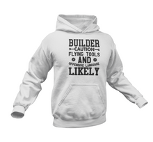 Load image into Gallery viewer, Builder Caution Flying Tools Hoodie
