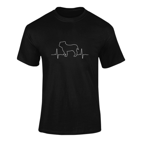 Bulldog Heartbeat Novelty T-Shirtbulldog, cute, dog, dogs, heartbeat, hearts, Ladies, Mens, pets, Unisex