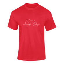 Load image into Gallery viewer, Bulldog Heartbeat Novelty T-Shirtbulldog, cute, dog, dogs, heartbeat, hearts, Ladies, Mens, pets, Unisex
