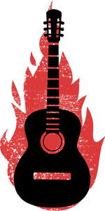 Burning Guitar T-Shirtburning, fire, guitar, Ladies, Mens, music, music lover, musician, rock music, Unisex