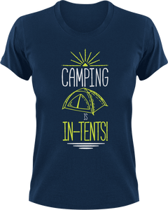 Camping is in-tents T-Shirt 2Adventure, campfire, camping, Ladies, Mens, tents, Unisex