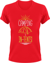 Load image into Gallery viewer, Camping is in-tents T-Shirt 2Adventure, campfire, camping, Ladies, Mens, tents, Unisex

