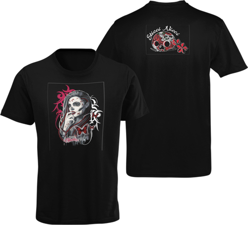 Catrina Black Back And Front T-ShirtLadies, Mens, Unisex
