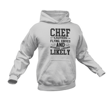 Load image into Gallery viewer, Chef Caution Flying Knives Hoodie
