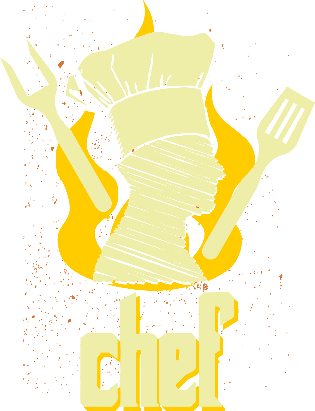 Chef Fiery T-Shirtart, chef, Cook, cooking, fire, Ladies, Mens, Unisex