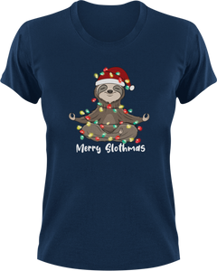 Christmas Sloth Meditating T-Shirtanimal, animals, christmas, Ladies, Mens, Merry Christmas, Sloth, Unisex