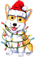 Load image into Gallery viewer, Christmas Corgi T-Shirtanimal, animals, christmas, Corgi, dog, dogs, Ladies, Mens, Merry Christmas, pets, Unisex
