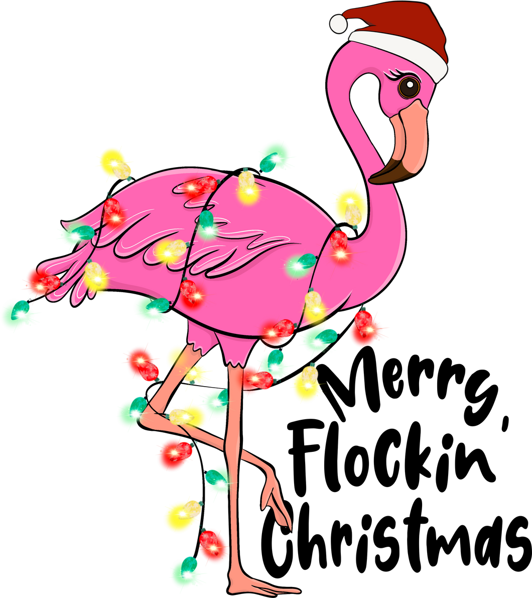 Christmas Flamingo T-Shirtanimal, animals, christmas, flamingo, Ladies, Mens, Merry Christmas, Unisex