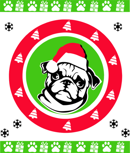 Christmas Pug T-Shirtchristmas, dog, dogs, Ladies, Mens, pets, Pug, Unisex