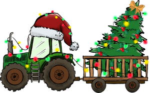 Christmas Tractor T-Shirtchristmas, farm, farmer, farming, Ladies, Mens, tractor, Unisex