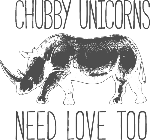 Chubby unicorns need love too T-Shirtfantasy, Ladies, love, Mens, rhino, Unicorns, Unisex
