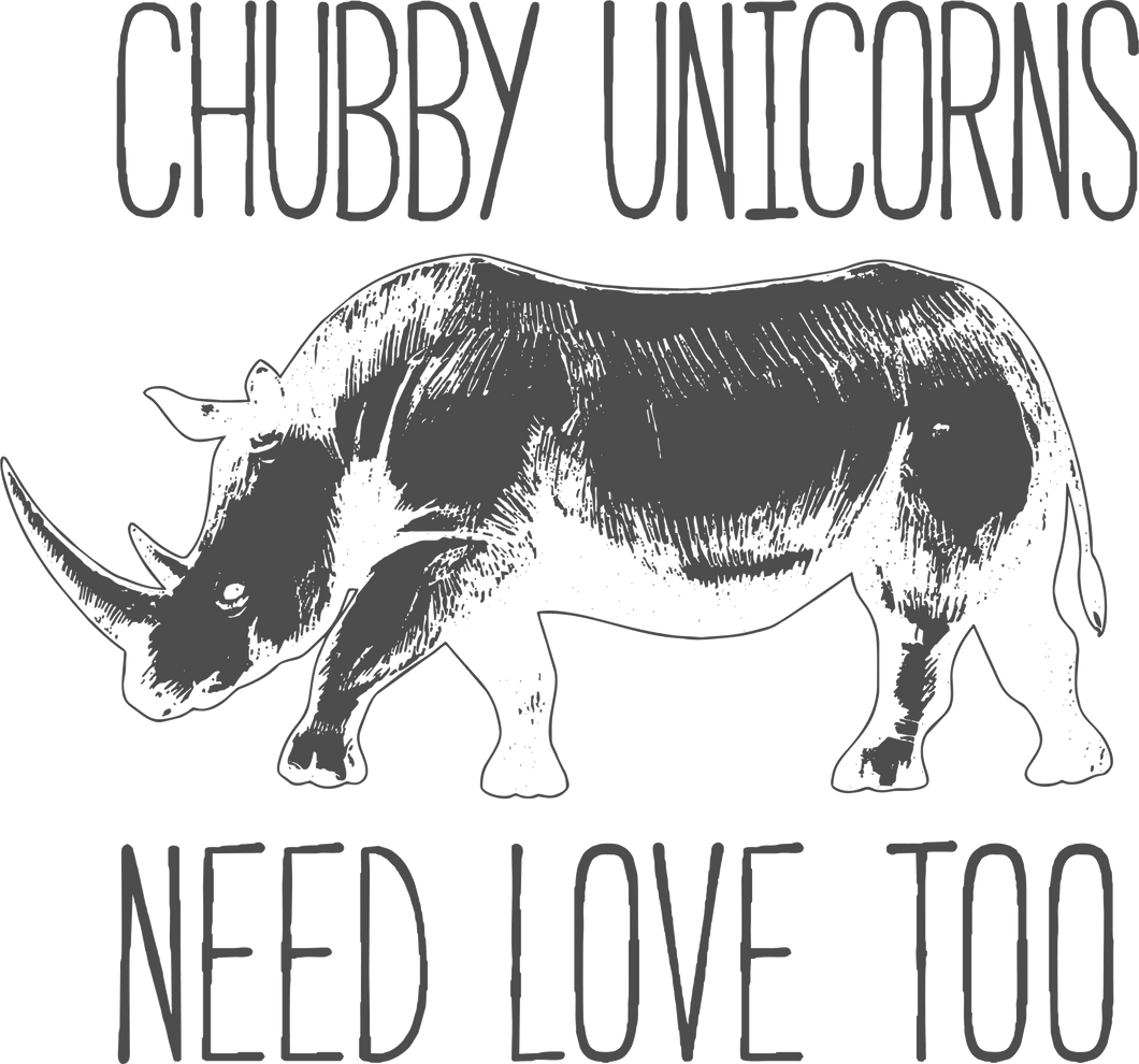 Chubby unicorns need love too T-Shirtfantasy, Ladies, love, Mens, rhino, Unicorns, Unisex