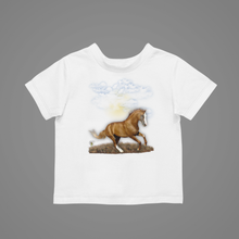 Load image into Gallery viewer, Cloudy Day Horse Kids T-Shirtboy, dog, dyzynu, girl, kids, neice, nephew
