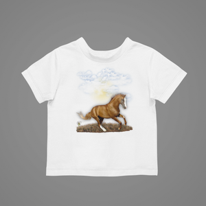 Cloudy Day Horse Kids T-Shirtboy, dog, dyzynu, girl, kids, neice, nephew