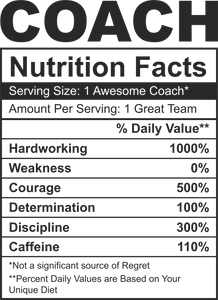 Coach Nutrition Facts Funny T-Shirtcoach, coaching, funny, Ladies, Mens, Nutrition Facts, sport, Unisex