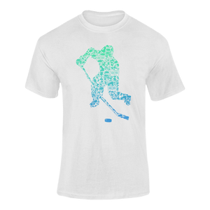 Colourful Hockey Player Silhouette T-ShirtLadies, Mens, Unisex, Wolves Ice Hockey