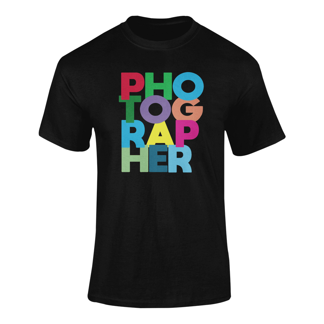 Colourful Photographer Novelty T-ShirtLadies, Mens, photo, photographer, photography, Unisex