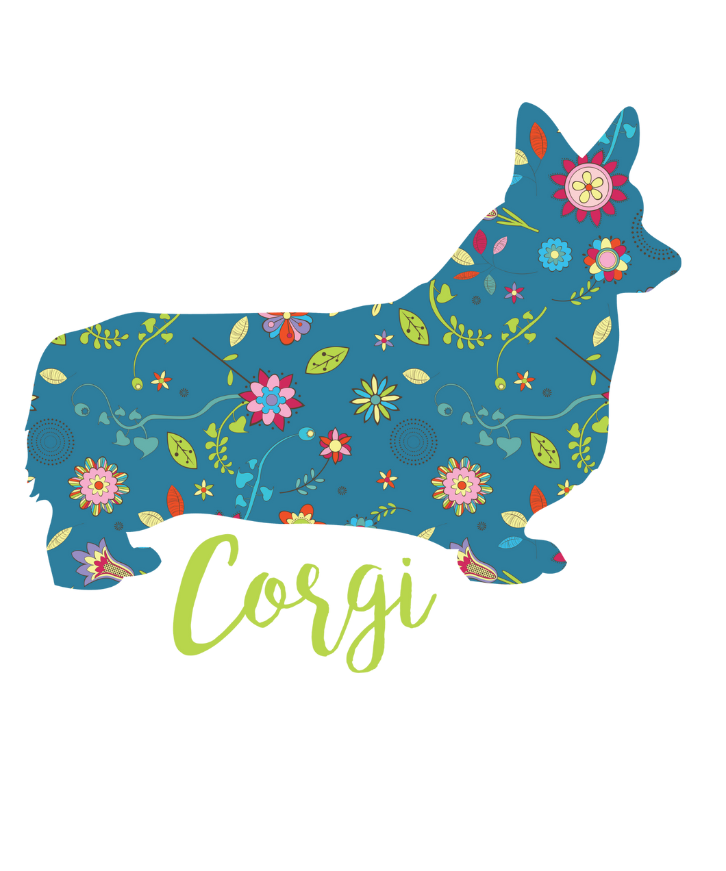 Colourful Corgi T-Shirtanimals, dog, Ladies, Mens, pets, Unisex