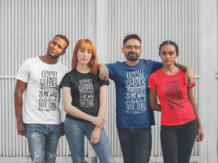 Commit to the Lord in Whatever You Do T-shirtchristian, family, Ladies, Mens, motivation, Unisex