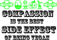 Load image into Gallery viewer, Compassion is the best side effect of being vegan T-Shirtcompassion, Ladies, Mens, Unisex, Vegan
