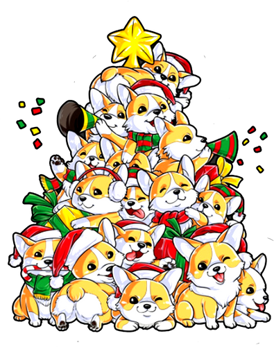Corgi Christmas Tree T-Shirtanimal, animals, christmas, Corgi, dog, dogs, Ladies, Mens, Merry Christmas, pets, Unisex