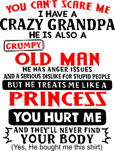 Crazy Grandpa Kids T-Shirtboy, family, girl, grandpa, kids, neice, nephew, princess