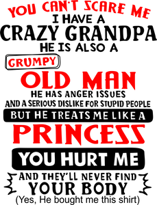 Crazy Grandpa Kids T-Shirtboy, family, girl, grandpa, kids, neice, nephew, princess