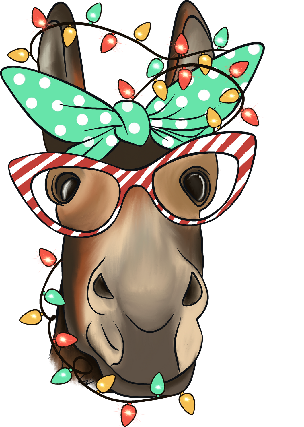 Christmas Donkey T-Shirtanimal, animals, christmas, donkey, Ladies, Mens, Unisex