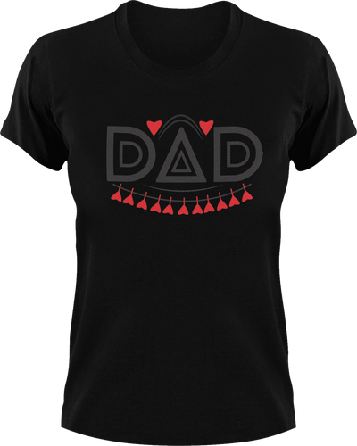 Dad with triangle A T-Shirtdad, Fathers day, hearts, Ladies, Mens, Unisex