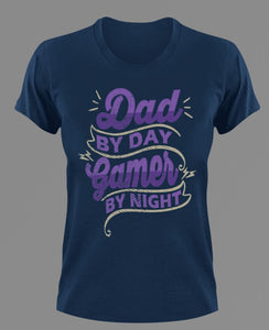 Dad by day gamer by night T-Shirtdad, Fathers day, funny, Ladies, Mens, Unisex