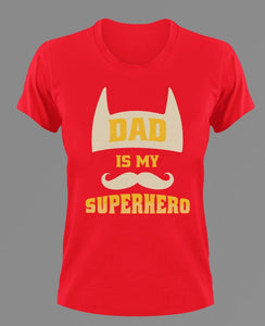 Dad is my superhero T-Shirtdad, Fathers day, funny, hearts, Ladies, Mens, superhero, Unisex