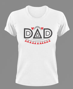 Dad with triangle A T-Shirtdad, Fathers day, hearts, Ladies, Mens, Unisex
