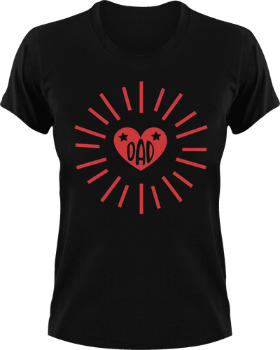 DAD in a heart T-Shirtdad, Fathers day, funny, hearts, Ladies, Mens, Unisex