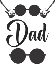 Load image into Gallery viewer, Dad with glasses and guitars T-ShirtCrown, dad, Dad Jokes, Fathers day, funny, glasses, guitar, Ladies, Mens, Unisex
