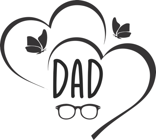 Dad with hearts and glasses T-Shirtdad, Fathers day, funny, glasses, hearts, Ladies, Mens, Unisex