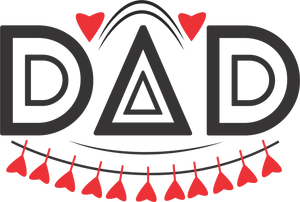 Dad with triangle A T-Shirtdad, Fathers day, hearts, Ladies, Mens, Unisex