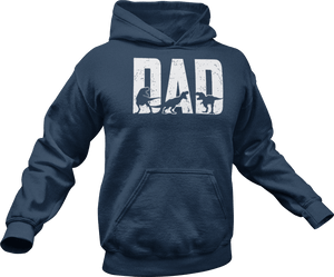Dinosaur dad printed on a navy T-Shirt