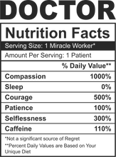 Load image into Gallery viewer, Doctor Nutrition Facts Funny T-Shirtdoctor, funny, Ladies, Mens, Nutrition Facts, Unisex
