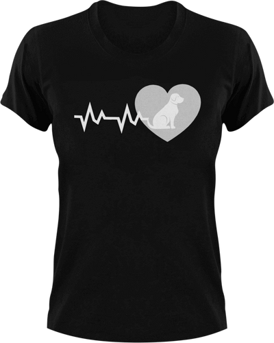 Dog heartbeat with heart T-Shirtanimals, dog, dogs, heart, heartbeat, hearts, Ladies, love, Mens, Unisex