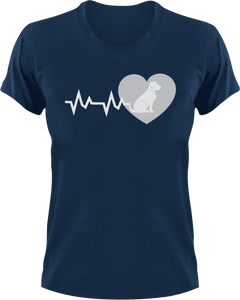 Dog heartbeat with heart T-Shirtanimals, dog, dogs, heart, heartbeat, hearts, Ladies, love, Mens, Unisex